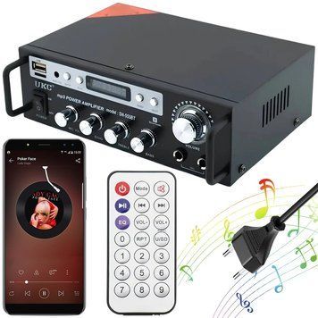 Усилитель звука (Bluetooth, FM, MP3, USB) + пульт SN-555BT / Аудио усилитель для колонок / Усилитель мощности звука 234571766 фото