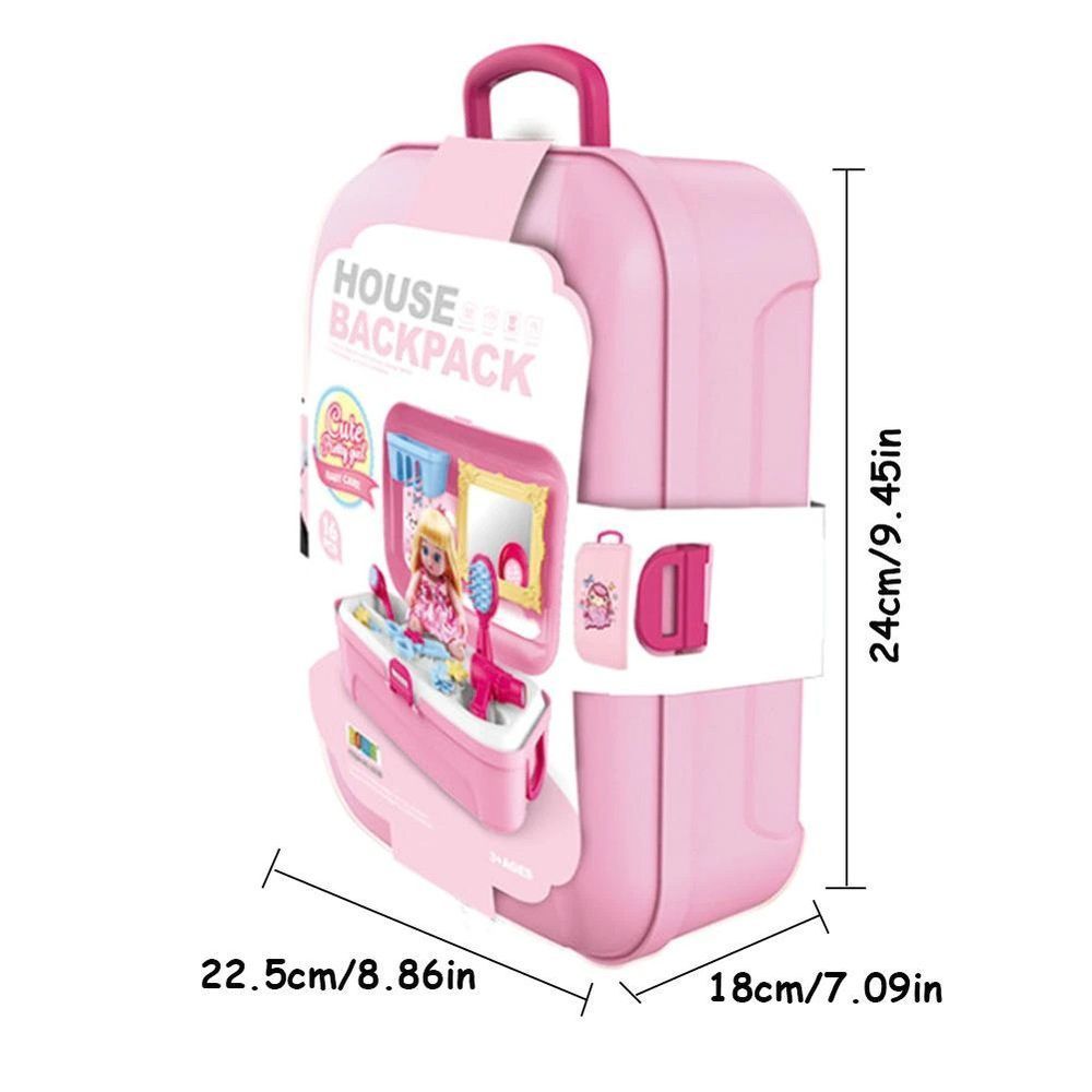 Игровой набор для макияжа на 16 предметов в портативном рюкзаке Cosmetics toy / Детский игровой набор 123462382 фото