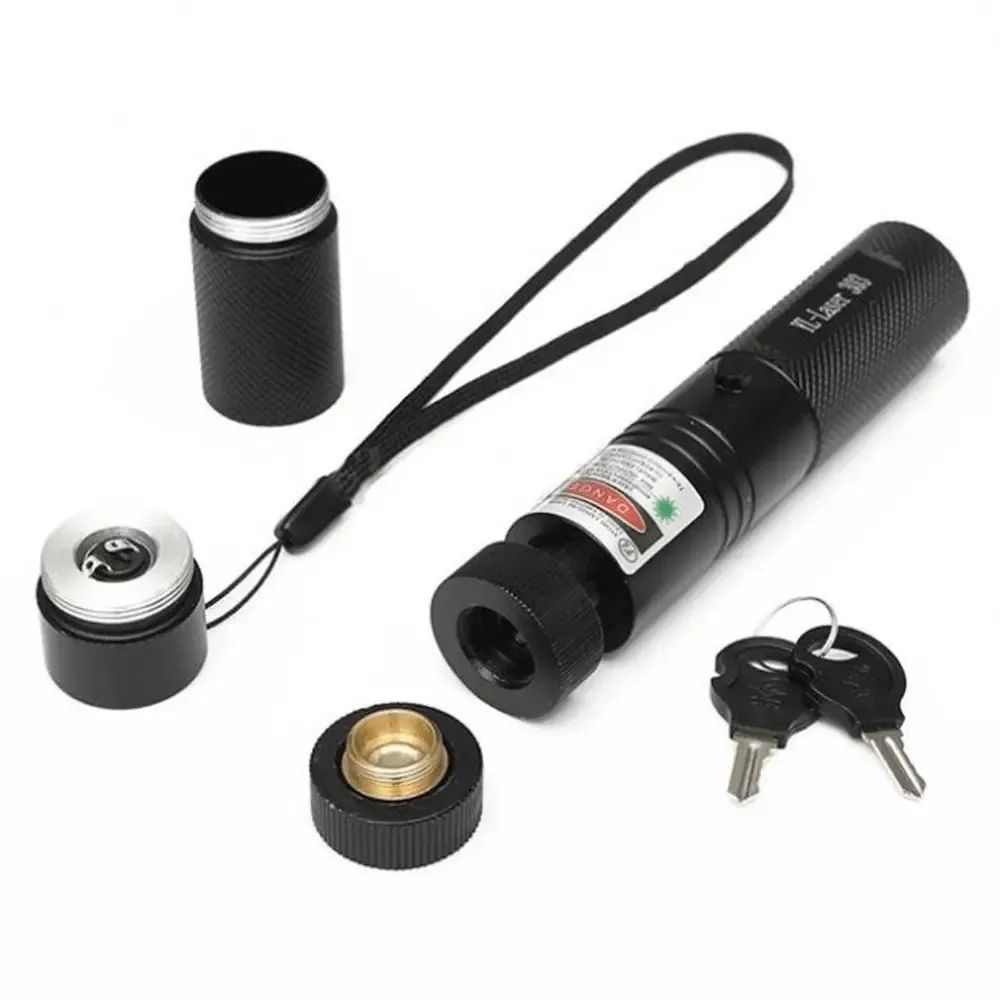 Лазерная указка до 10000 м, Laser pointer YL-303, Зеленая / Диодный лазер с насадкой калейдоскопом / Мощный лазер 234562932 фото