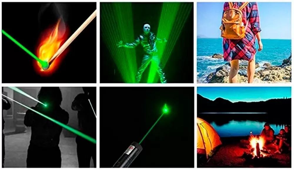 Лазерная указка до 10000 м, Laser pointer YL-303, Зеленая / Диодный лазер с насадкой калейдоскопом / Мощный лазер 234562932 фото