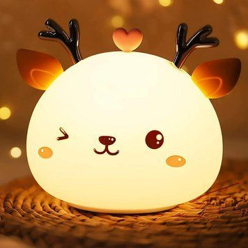 Силіконовий нічник Оленя, від USB, Білий / Дитячий нічник акумуляторний / Світильник нічник світлодіодний 234590562 фото