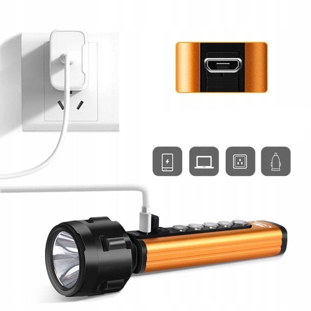 Мощный ручной фонарик с аккумулятором, USB, CB-C67 5W+5COB / Светодиодный LED фонарь 234564417 фото