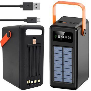 Повербанк 180000мАг із сонячною панеллю, 4хUSB, JS-641CX / Power Bank / Павербанк для телефону / УМБ 234573735 фото