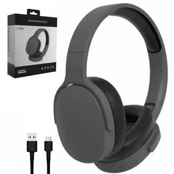 Беспроводные наушники с Bluetooth и микрофоном, 2961BT, Серые / Блютуз наушники накладные / Стильные наушники 234569655 фото