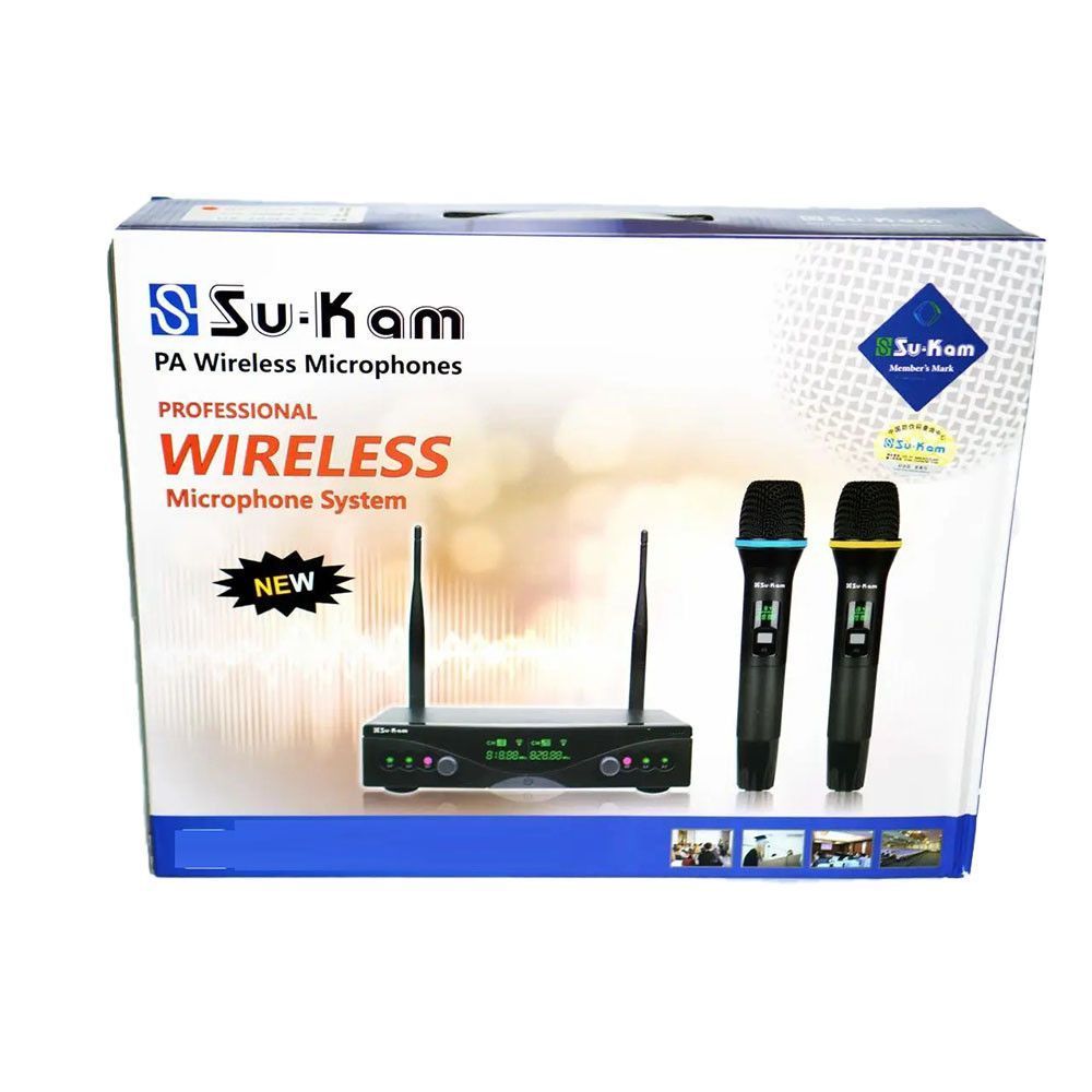 Беспроводной микрофон Su-Kam DM 204FX, Черный / Портативная радиосистема с двумя микрофонами / Микрофонная система 234581682 фото