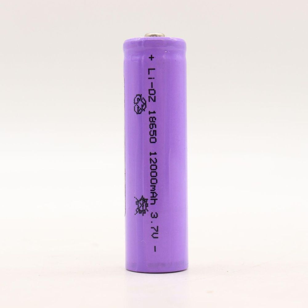 Акумуляторна батарейка, 18650, 12 000 mAh, 3,7V, 1шт, Фіолетова / Багаторазова літій іонна батарейка 23456442201 фото