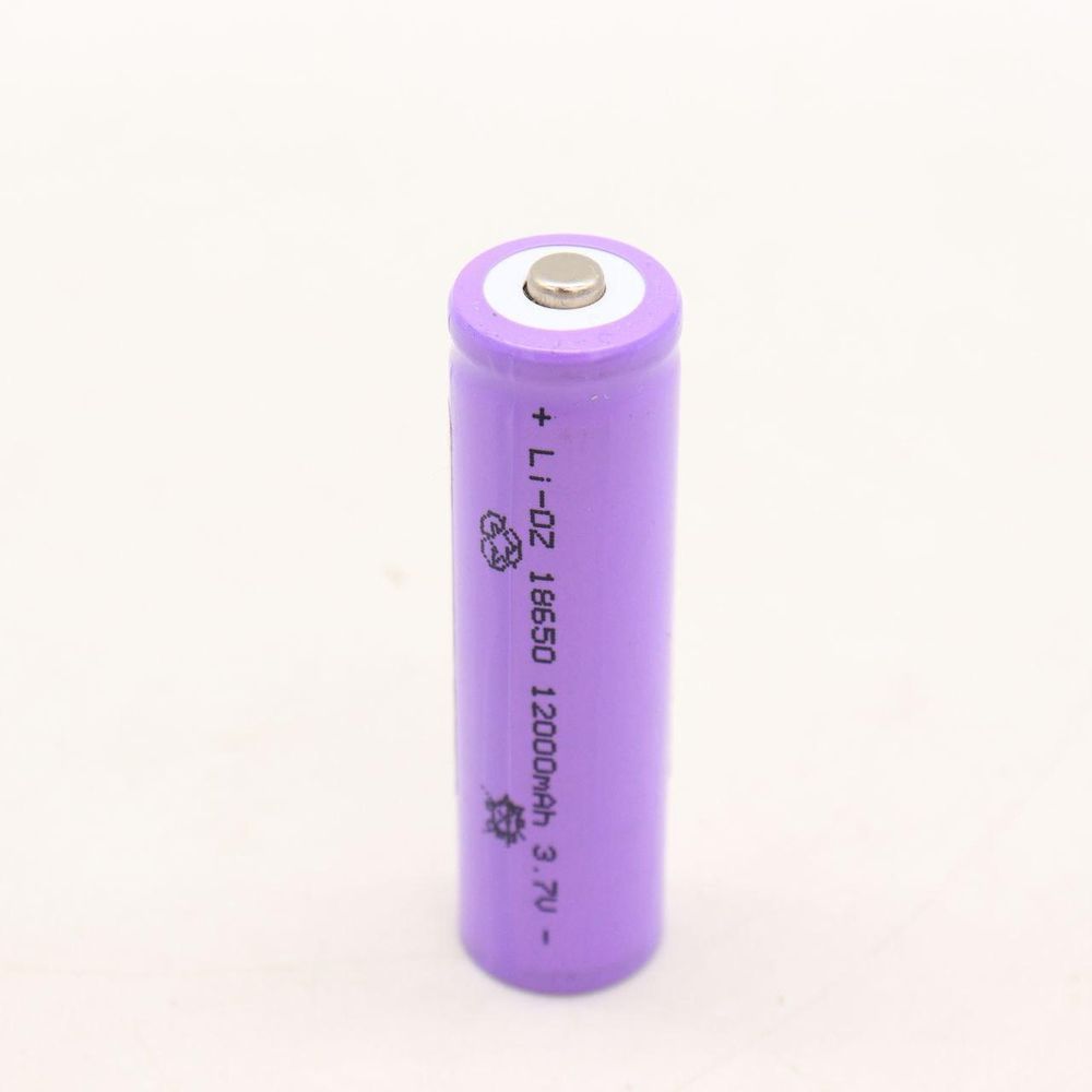 Акумуляторна батарейка, 18650, 12 000 mAh, 3,7V, 1шт, Фіолетова / Багаторазова літій іонна батарейка 23456442201 фото