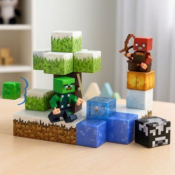 Детский магнитный конструктор 53 детали, от 6 лет, Minecraft Magnet WORLD S001-2 / Конструктор на магнитах / Блочный конструктор для детей 234585863 фото
