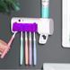 Держатель зубных щеток 3в1 со стерилизатором BRUSH STERILIZER 7710, белый / Диспенсер для зубной пасты 234567015 фото 19