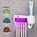 Держатель зубных щеток 3в1 со стерилизатором BRUSH STERILIZER 7710, белый / Диспенсер для зубной пасты 234567015 фото 22