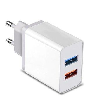 Сетевое зарядное устройство 2.4А, 2хUSB, Fast Charge AR 001, Белый / Зарядка для телефона / Адаптер для зарядки 234577343 фото