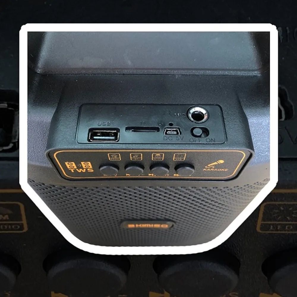 Портативная колонка 6,5", 20Вт, с микрофоном и светомузыкой, Kimiso QS-3607 / Колонка с микрофоном 234575607 фото