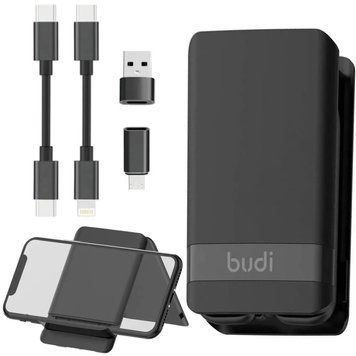 Повербанк з бездротовою зарядкою 5000mAh + 4 перехідники, Budi PB515PB / Зовнішній акумулятор / Power Bank 234575583 фото