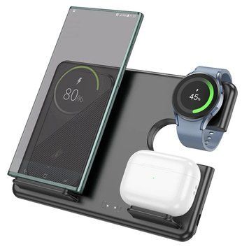 Беспроводное зарядное устройство 3в1 с USB, Hoco CQ / Беспроводная зарядка для телефона / Док станция 234572905 фото
