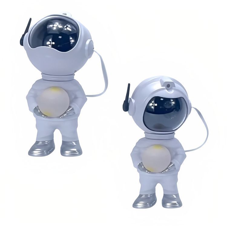 Лазерный ночник-проектор звездного неба Космонавт, USB + пульт, Белый / Детский светильник с проекцией космоса 234587261 фото