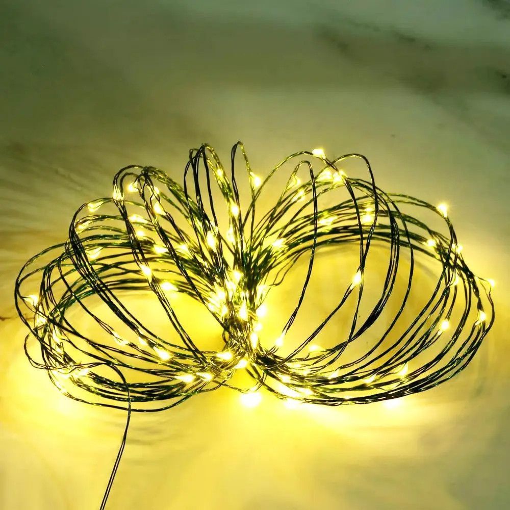 Світлодіодна гірлянда Роса від мережі, 200м, 2000LED + пульт, Теплий білий / Новорічна гірлянда на ялинку / Гірлянда Нитка 234582198 фото