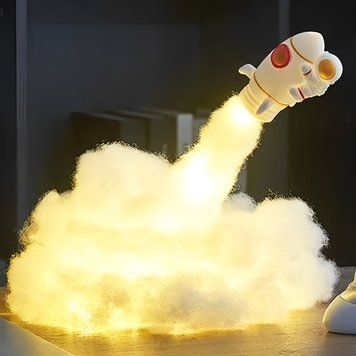 Светодиодный ночник Астронавт на ракете 21см, от USB, Flying Astronaut / Детский ночник космонавт 234573693 фото