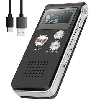 Цифровой диктофон с голосовой активацией и дисплеем, 8 Гб, MP3, от USB / Мини диктофон портативный 234574710 фото