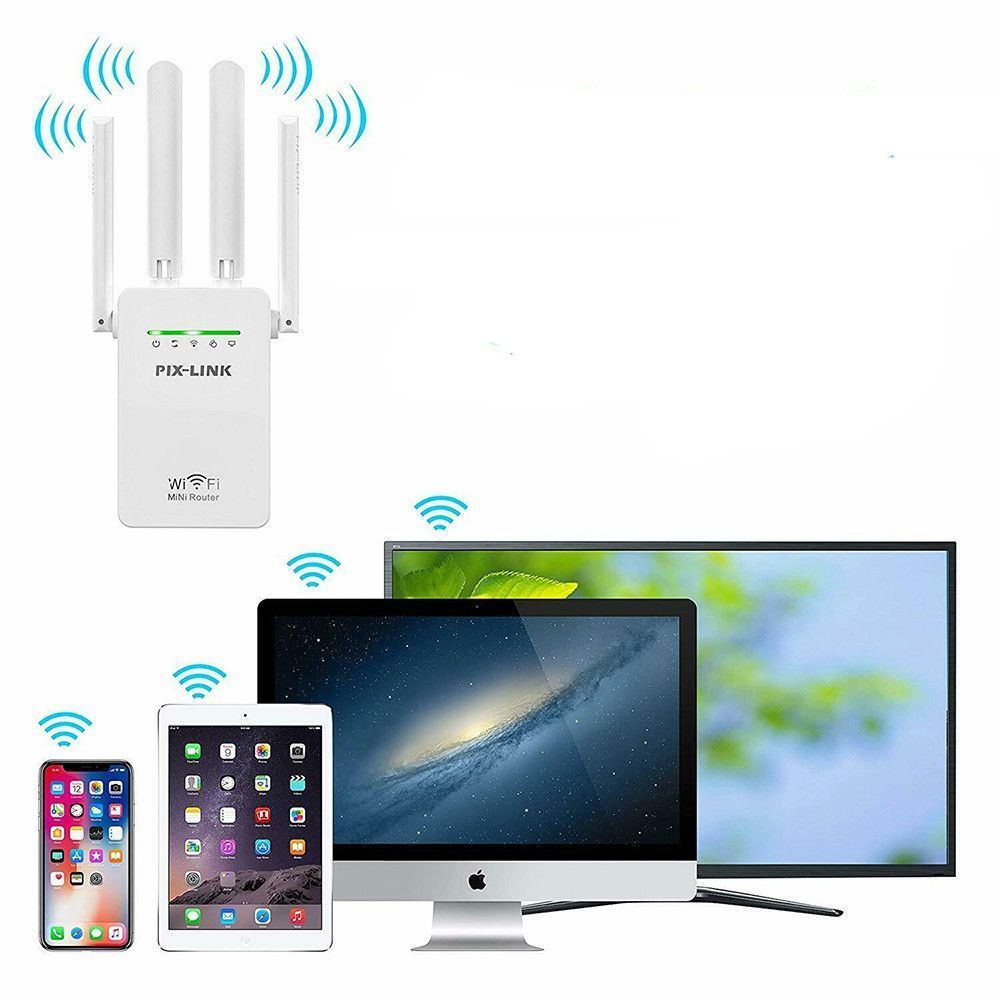 Экстендер Wi-Fi для дома с 2-я антеннами, 300 Mbps, PIX-LINK LV-WR09, Белый / Усилитель сигнала WiFi / Ретранслятор 234566312 фото