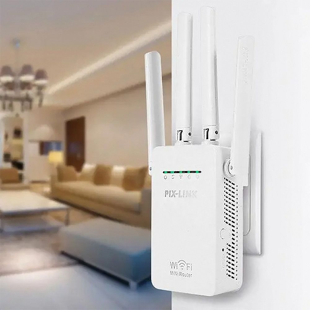 Экстендер Wi-Fi для дома с 2-я антеннами, 300 Mbps, PIX-LINK LV-WR09, Белый / Усилитель сигнала WiFi / Ретранслятор 234566312 фото