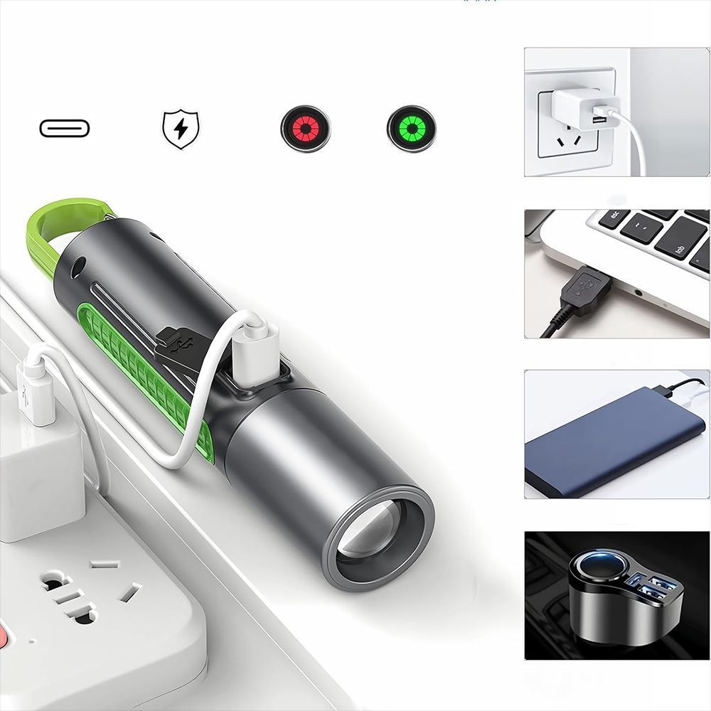 Фонарик ручной от USB, BL S507, Черный / Компактный фонарик на аккумуляторе / Фонарь аккумуляторный для кемпинга 234575268 фото