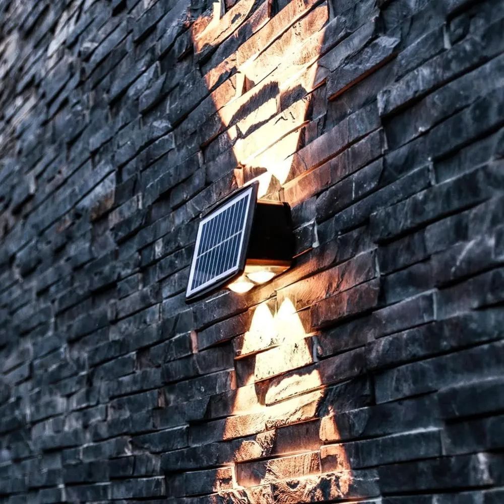 Настенный светильник на солнечной батарее 4LED, RGB, 1шт / Уличный фонарь на аккумуляторе / LED светильник 234575334 фото