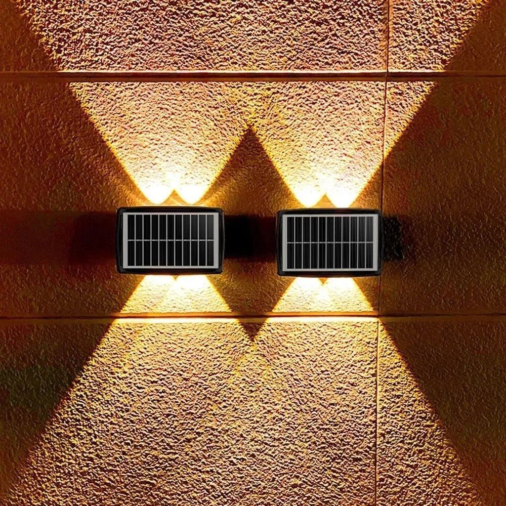 Настенный светильник на солнечной батарее 4LED, RGB, 1шт / Уличный фонарь на аккумуляторе / LED светильник 234575334 фото
