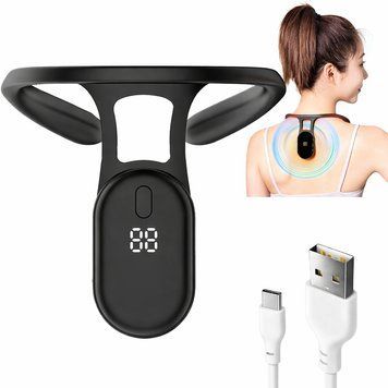 Умный корректор осанки от USB, Черный / Корректор осанки с вибрацией / Устройство для коррекции осанки / Выпрямитель спины 234587593 фото