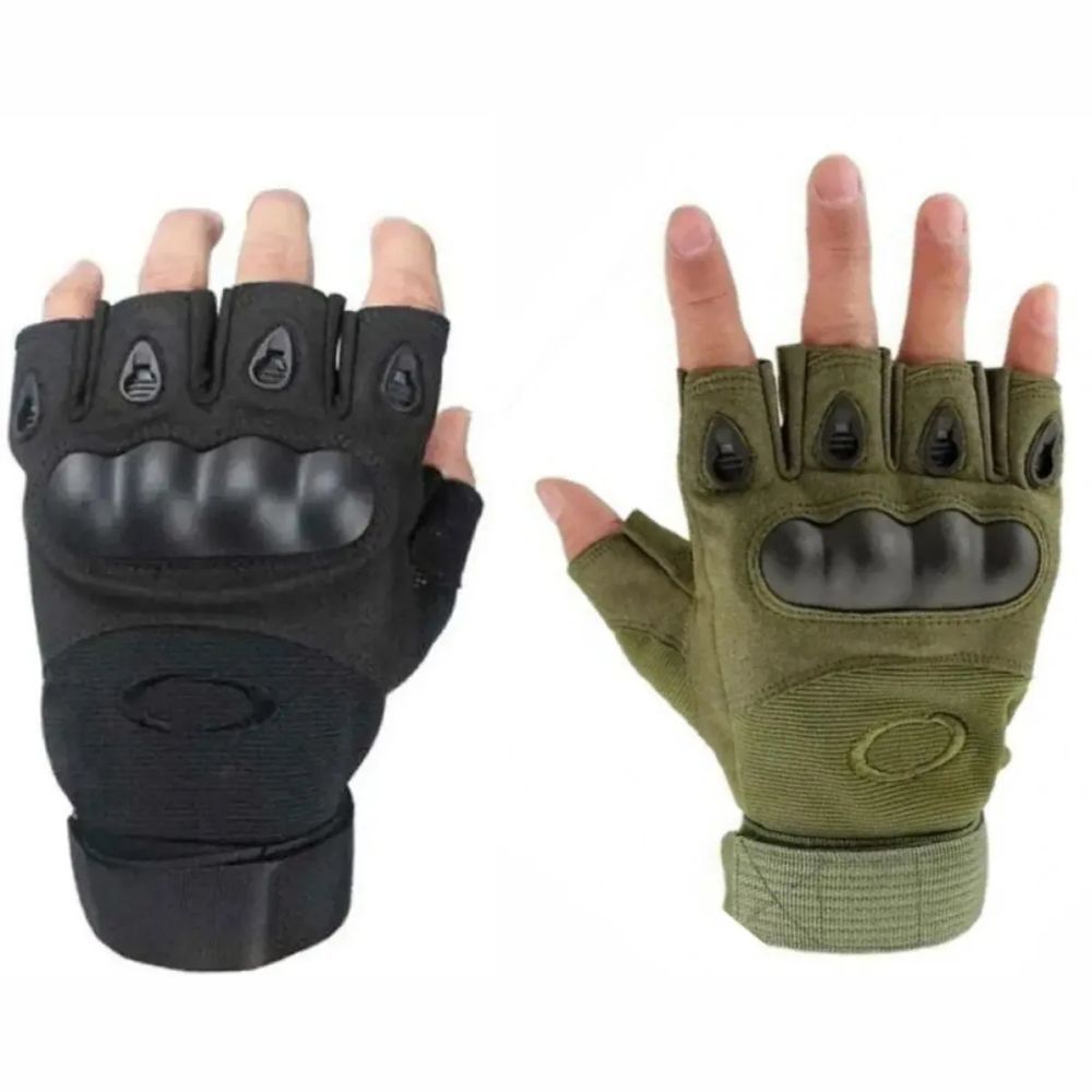 Тактические перчатки с открытыми пальцами (S-XL) OAKLEY / Беспалые перчатки Зелёный M 123461495 фото