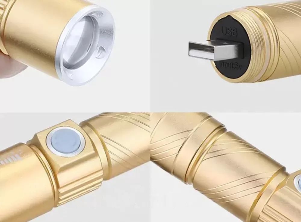Акумуляторний ліхтар ручний з USB та ZOOM, 501 / Світлодіодний ліхтар із зумом 234565337 фото