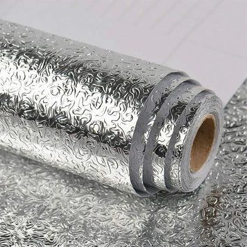 Алюмінієва самоклейна фольга для кухні 60см &times; (4 - 5) м / Фольга самоклейка / Водонепроникна плівка для кухонних поверхонь (Довжина: 4 м) 234571146 фото