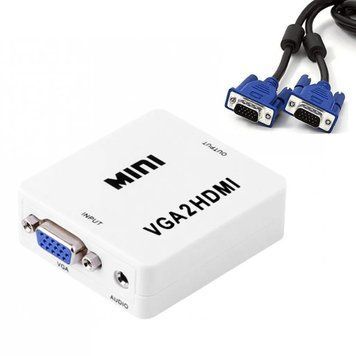 Конвертер з VGA на HDMI / Адаптер-перехідник VGA to HDMI / Аудіо перехідник 234566321 фото