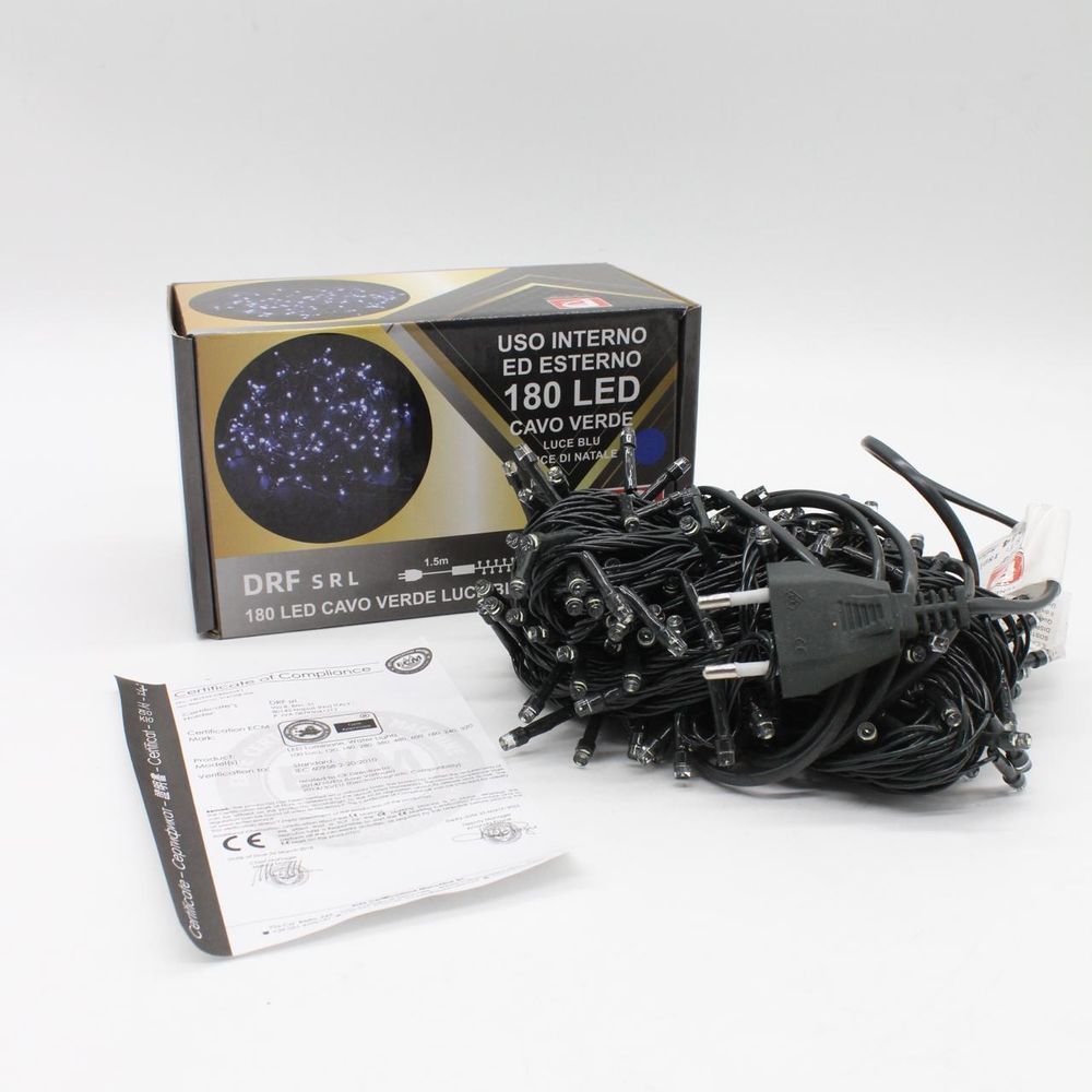 Светодиодная гирлянда Нить от сети, 15м, 180 LED, Синий / Уличная гирлянда нить / Новогодняя LED гирлянда электрическая 234588823 фото