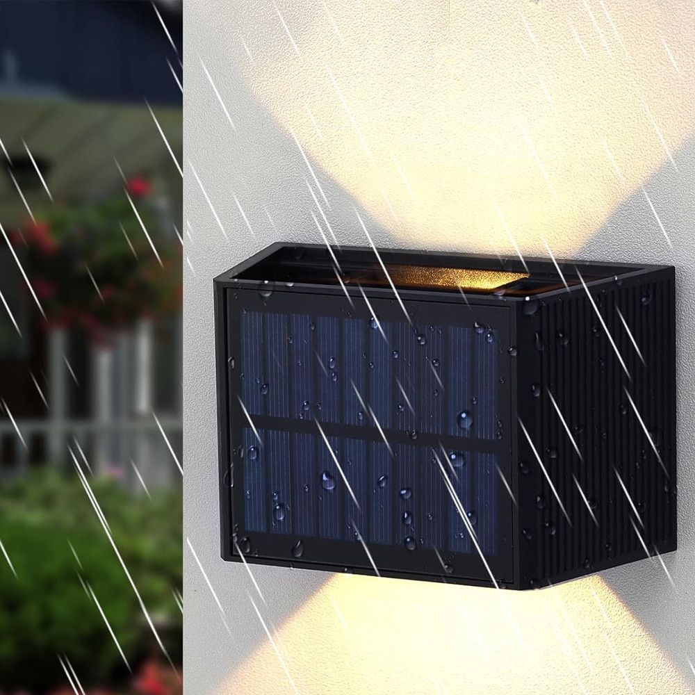 Настенный фонарь с солнечной панелью DOUBLE LIGHT HS-8032, Черный / Уличный светильник / Фонарь аккумуляторный 234573512 фото