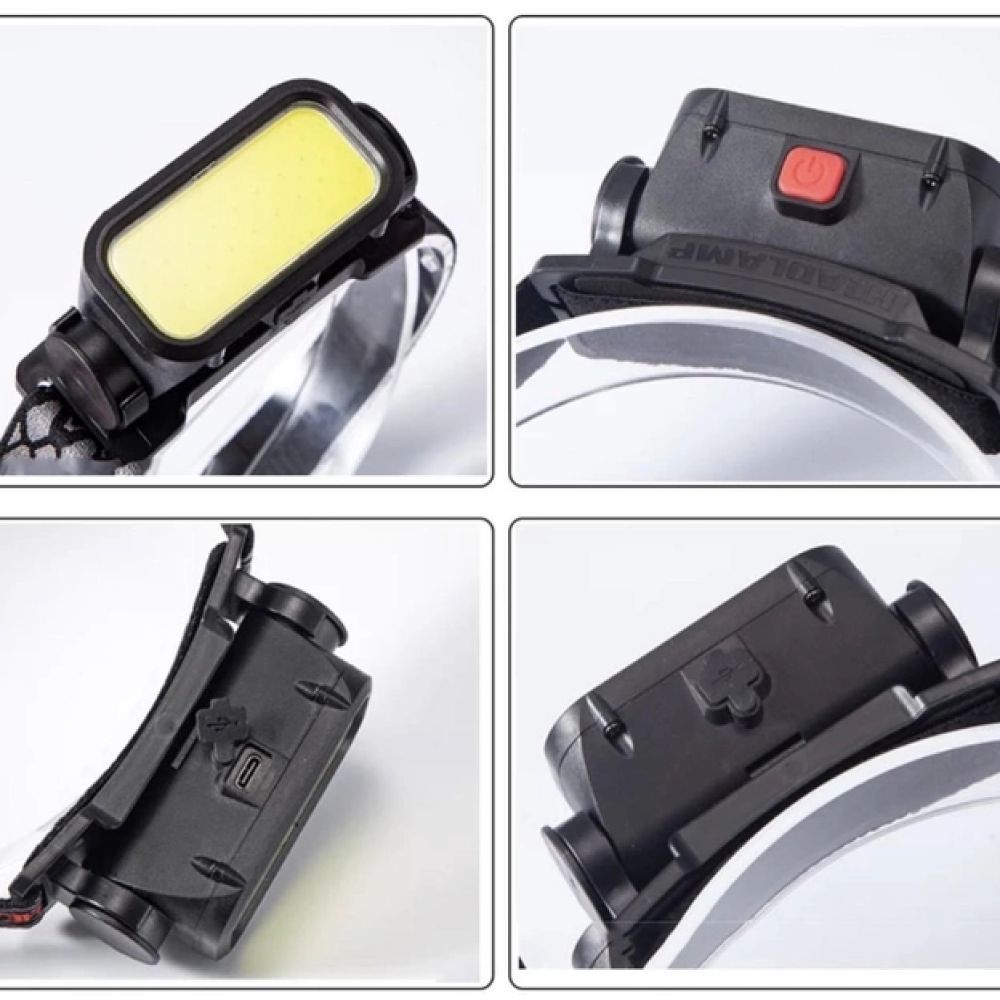 Налобный фонарь с красным светом BL-008, с USB зарядкой, Черный / Аккумуляторный фонарик на голову 234567970 фото