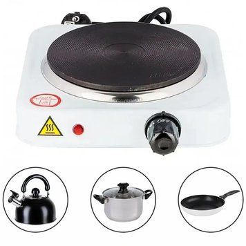 Плита электрическая 1000W, на одну конфорку, H-002F / Дисковая электроплита / Компактная настольная плита 234565693 фото