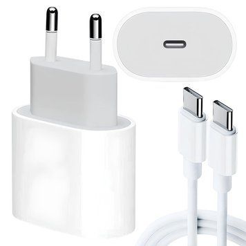 Сетевое зарядное устройство 35W + кабель 1м (USB-C to USB-C), Белый / Зарядка для телефона / Блок с быстрой зарядкой 234579130 фото