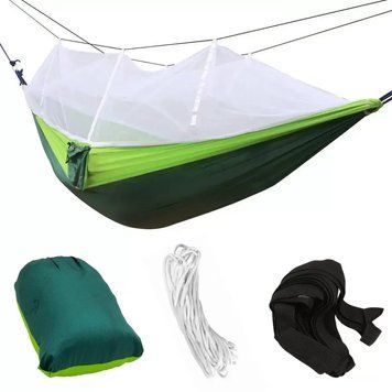 Подвесной туристический гамак с москитной сеткой до 200кг, HAMMOCK NET / Нейлоновый гамак 2,6х1,3м 234561029 фото