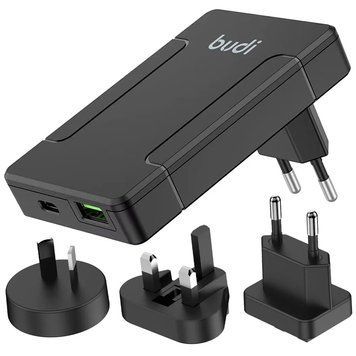 Мережевий зарядний пристрій PD 65W, QC 18W (USB+Type-C) Budi / Адаптер живлення зі швидкою зарядкою 234573715 фото