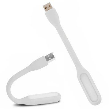 Гибкий фонарик для ноутбука от USB / USB фонарик для клавиатуры / ЮСБ светильник / LED фонарик от юсб (Цвет: Белый) 23456036308 фото