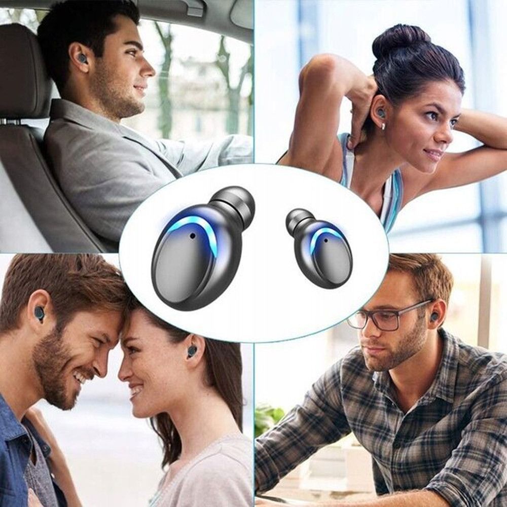 Наушники беспроводные F9 с Bluetooth и зарядным кейсом, Черные / Наушники вакуумные с дисплеем / Блютуз наушники 234566714 фото