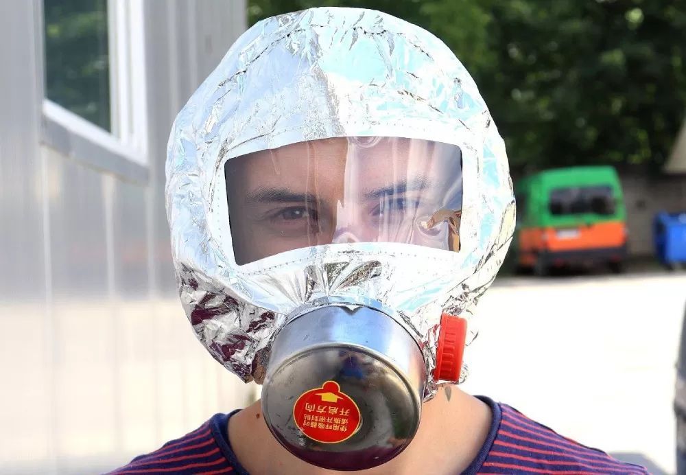 Маска противогаз на 30 мин, Fire mask / Панорамный фильтрующий респиратор 123462289 фото