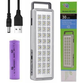 Акумуляторний світильник-ліхтар до 8 годин, 30 LED, USB-зарядка, KD-830 / Аварійна LED лампа 234565329 фото
