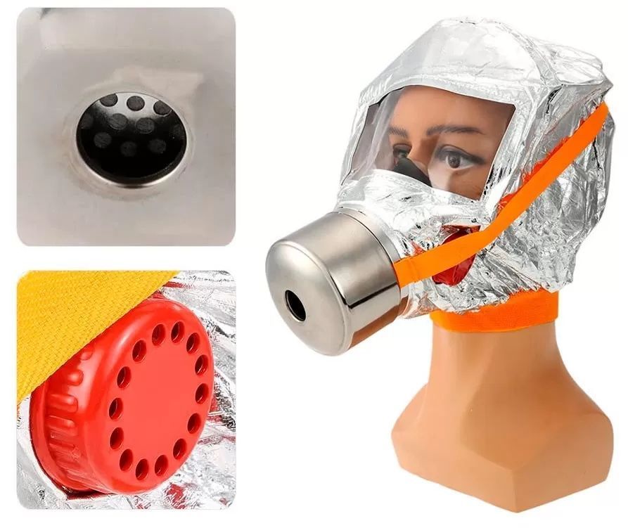 Маска противогаз на 30 мин, Fire mask / Панорамный фильтрующий респиратор 123462289 фото