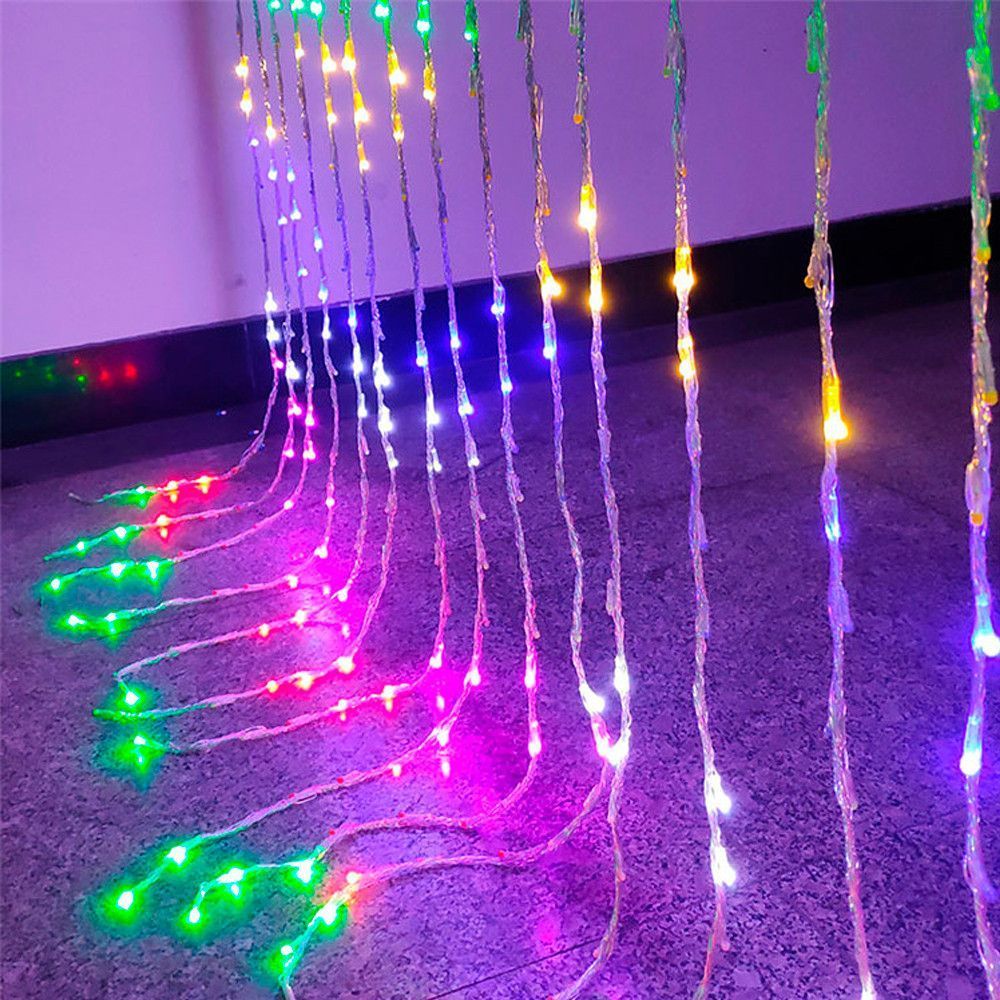 Гірлянда від мережі "Водоспад" 3х2м, 220LED, Мікс, Rgb / Світлодіодна гірлянда-завіса декоративна / Гірлянда штора на вікно 234588510 фото