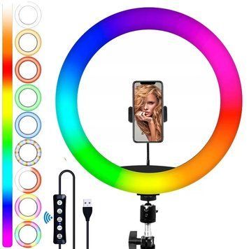 Кольцевая лампа RGB MJ 300 Soft Ring Light 30 см / Селфи лампа/ Селфи кольцо 234561666 фото