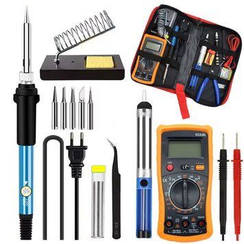 Набор паяльника с мультиметром, 19шт, 60Вт, Soldering kit/ Паяльный набор / Паяльник с регулятором температуры 234577980 фото