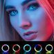 Кільцева лампа RGB 20 см, від USB з тримачем для телефону MJ20 / Світлодіодна лампа для блогерів 234567215 фото 6