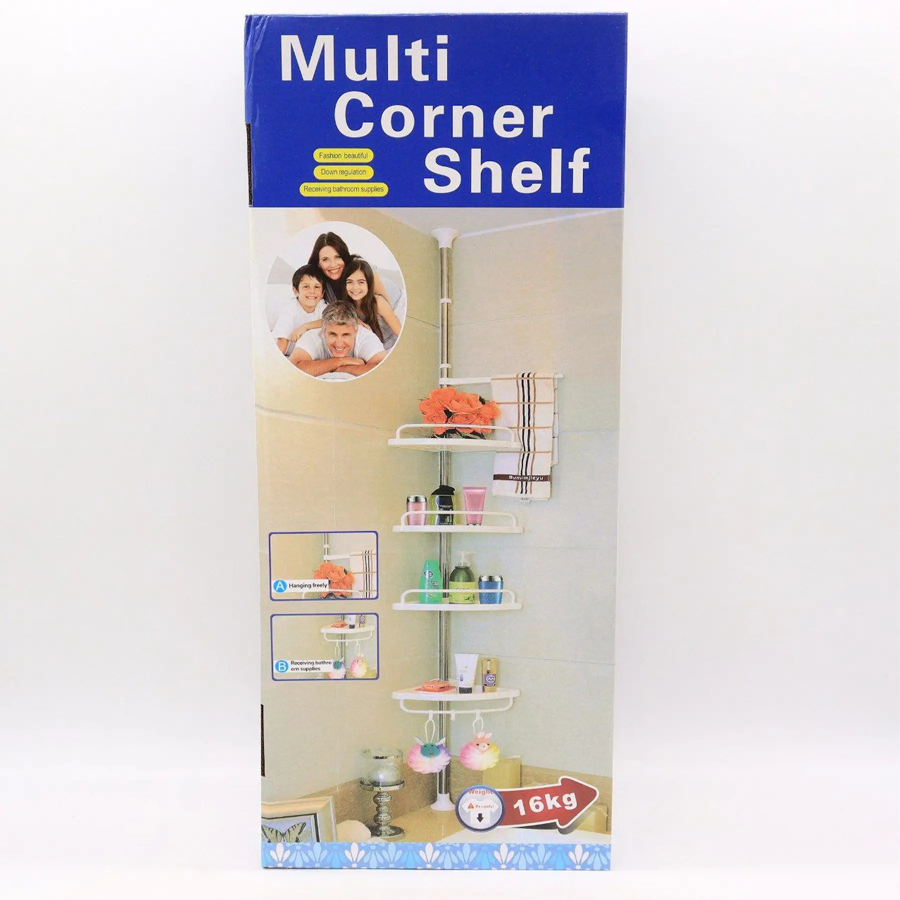 Угловая телескопическая полка в ванну (320х43см) Multi Corner Shelf GY188 / Стойка для ванной